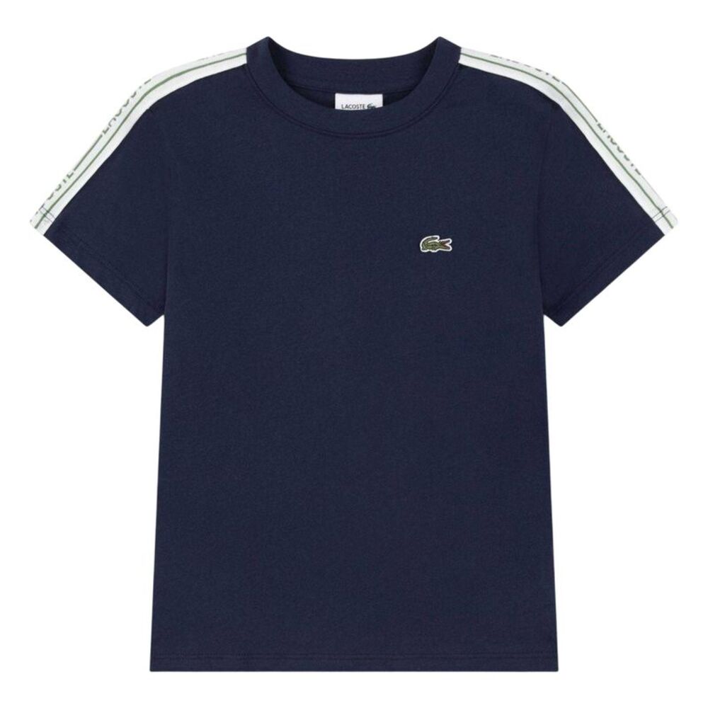 Lacoste Childrens/Kids Embroidered Logo Taping T-Shirt / Marine Blue